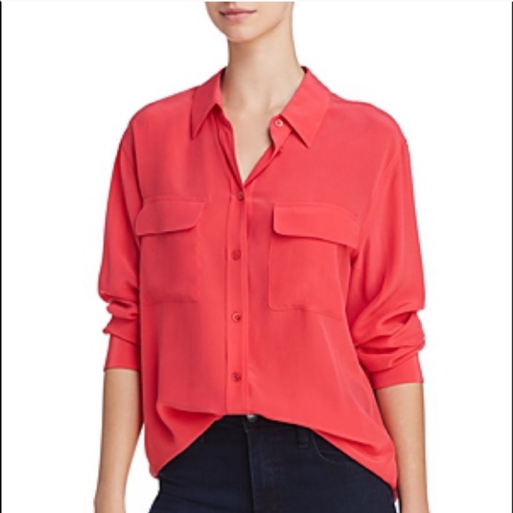 Equipment Femme Signature Charged Pink Silk top M